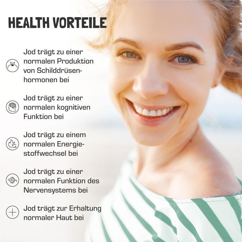 [Australia] - Organic iodine capsules | Natural iodine from seaweed from the Northern Hebrides | Organic Kelp vegan | in the glass | 150 μg organic iodine per capsule | Just 1 vegan capsule daily 