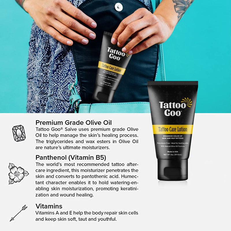 [Australia] - Tattoo Goo Aftercare Kit Includes Antimicrobial Soap, Balm, and Lotion, Tattoo Care for Color Enhancement + Quick Healing - Vegan, Cruelty-Free, Petroleum-Free (3 Piece Set) 