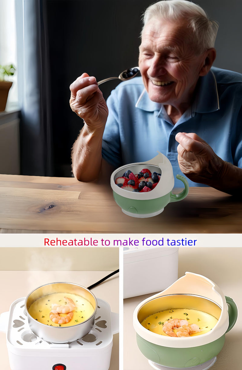[Australia] - 2 Pieces Spill Proof Scoop Bowl with Suction Base,Plastic Bowl with Suction Bottom and Stainless Steel Liner,Adaptive Bowls for Disabled Adults,Handicapped, Parkinsons,Stroke,Elderly (Green) White-green 