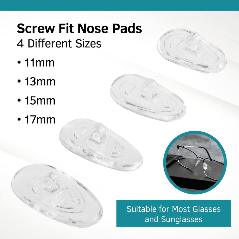 [Australia] - Silicone Nose Pads A Tear Shaped Press Snap or Screw-in Nose Pads 4 Different Sizes 11mm 13mm 15mm 17mm Different Quantity for Sunglasses Glasses by Sports World Vision 13mm Push Fit 2 Pairs 