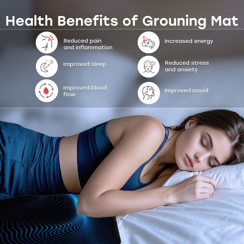 [Australia] - Grounding Mat for Desk, Grounded Mats for Sleep, Pain Relief, Stress Relief, Earth Connected Therapy. Grounding Pads with 15ft Cord, Indoor Grounded for Full Body Balance & Wellness Support(26.5x10in) 26x10 Inch 