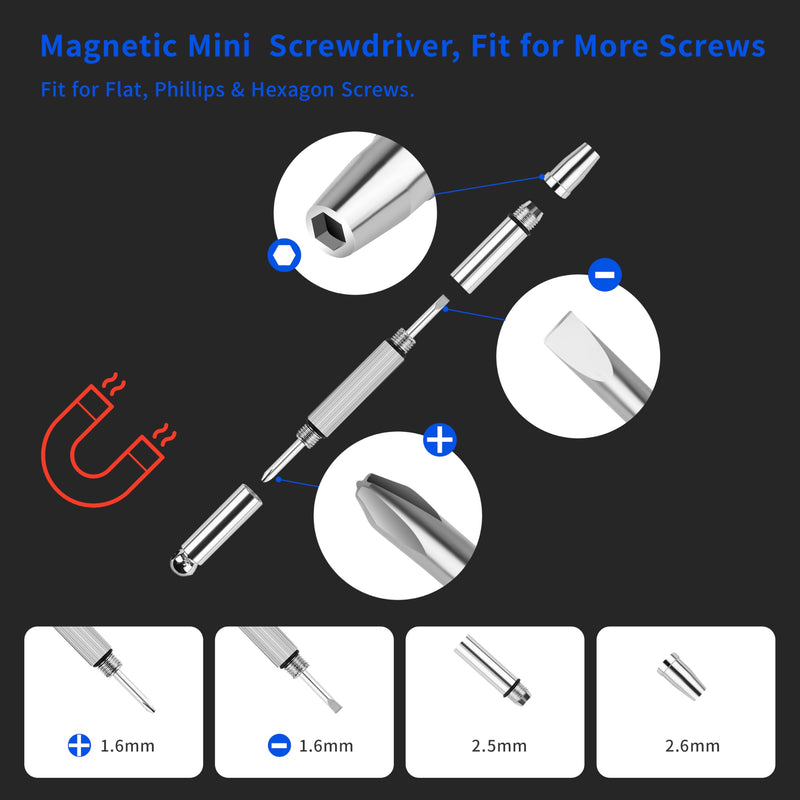 [Australia] - Magnetic Eyeglass Repair kit with Gold Screw, Upgraded All-in-One Eye Glass Repairing Kit Included Precision Screwdriver Sets, Nose Pads 