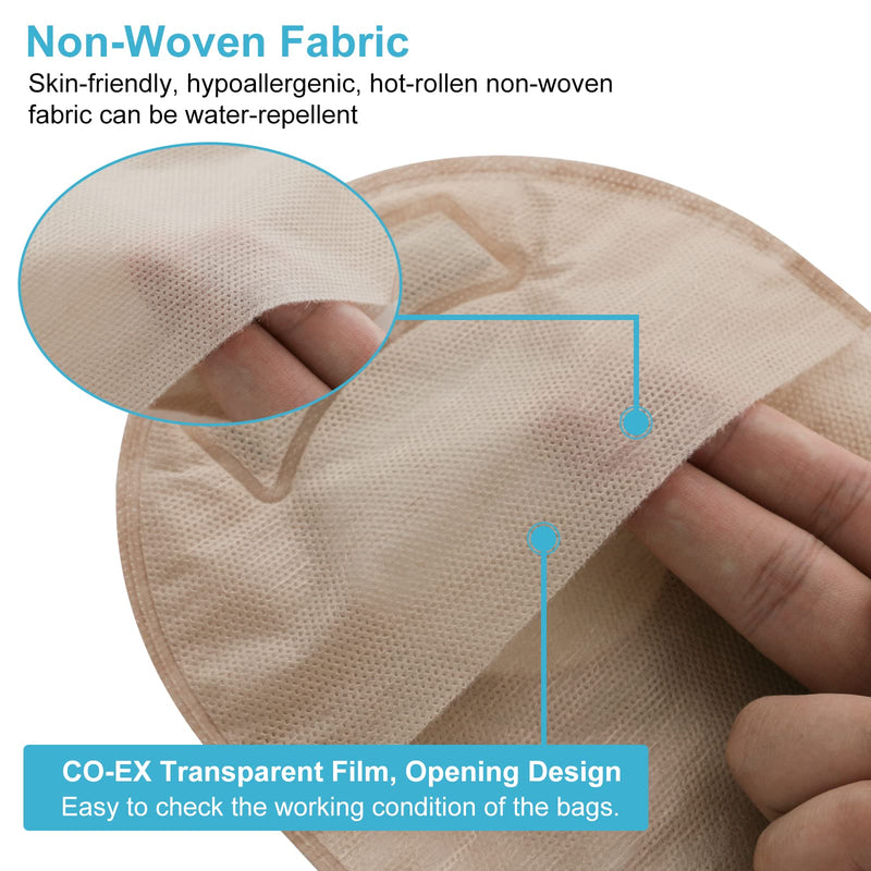 [Australia] - VLOOKUP 21 PCS Colostomy Bags,Ostomy Supplies,Two-Piece Drainable Pouches with Closure for Ileostomy Stoma Care, Cut-to-Fit(15pcs Bags+6pcs Barriers) 15+6pcs Two-piece Ostomy Bag 