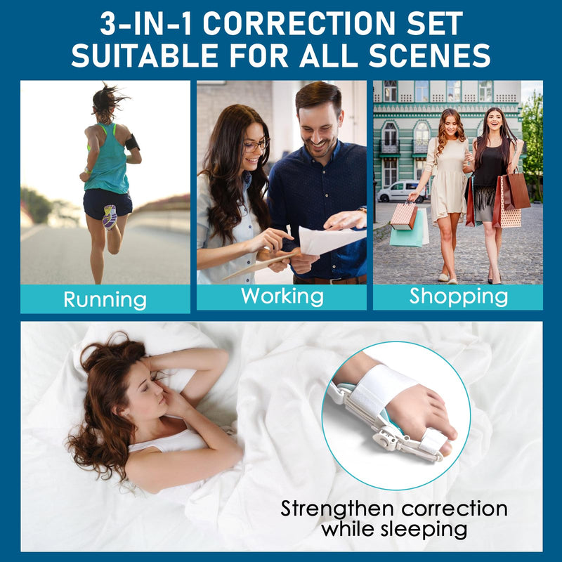 [Australia] - Baby Molove Hallux Valgus Correction, Adjustable Button Hallux Valgus Splint Bunion, Elastic Bunion Corrector, Hallux Valgus Bunion Correction White 