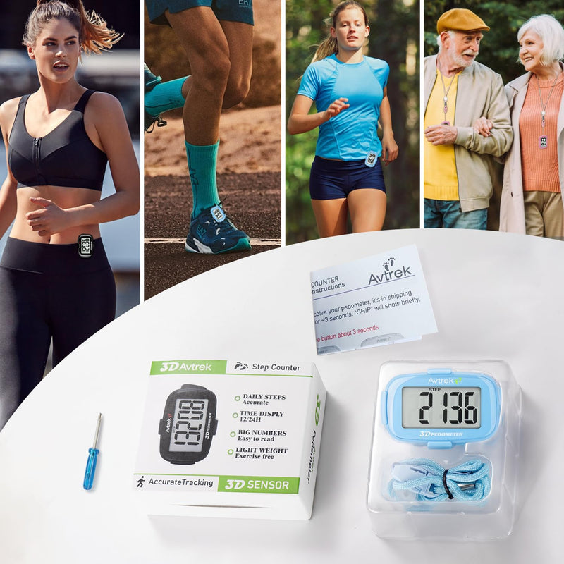 [Australia] - 3D Step Counter Clip On with LED Backlight Pocket Pedometer for Walking Outdoor Activities Fitness Tracker Without Smartphone BLACK 