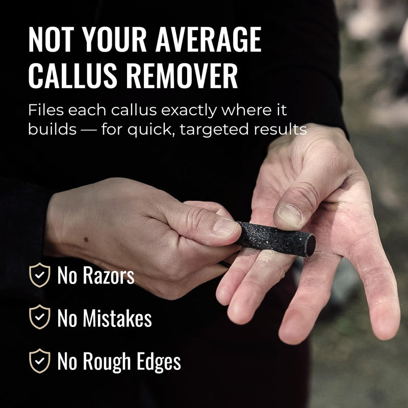 [Australia] - SandBar Callus Removal, Hand Callus Remover Salve Balm Stick for Working Hands, Lightweight Dead Skin Remover Tool Grit Surface, Knurled Handle, Magnetic Cap Hand File 4" - Black 