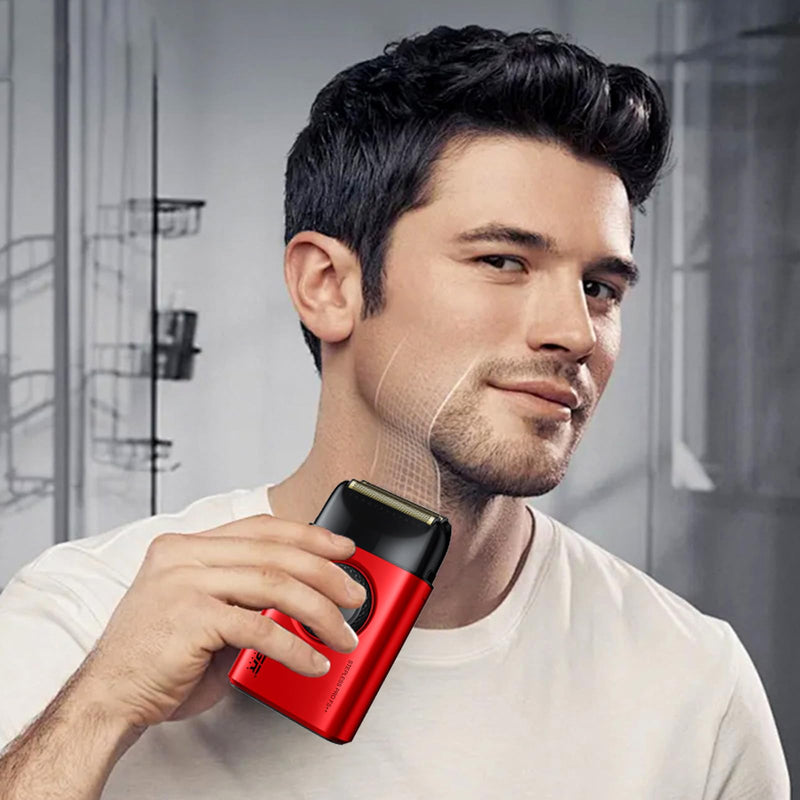 [Australia] - VGR 377 Foil Shaver for Men, Electric Razor for Shaving Face with Double Foil, 21-Speed 9000 RPM Motor Bald Shavers LED Display Titanium Foils, Barber Supplies (Black), Men's Gifts Black 