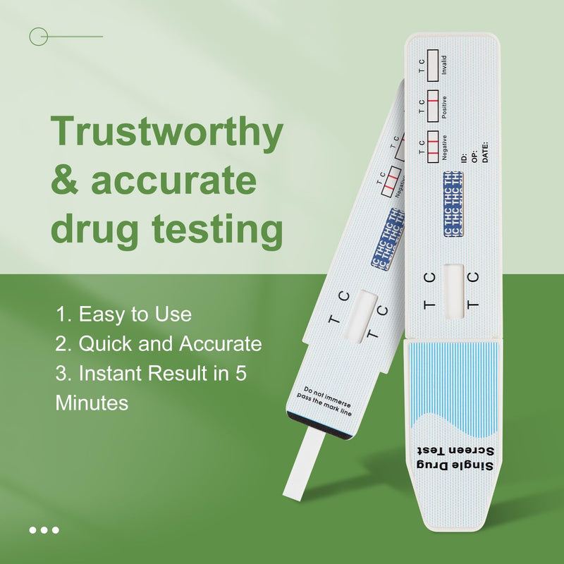 THC Drug Test Kit –5 THC Test Strips for Urine – Fast & Accurate Marijuana Detection for Home or Workplace – Easy to Use, Results in 5 Minutes THC 5
