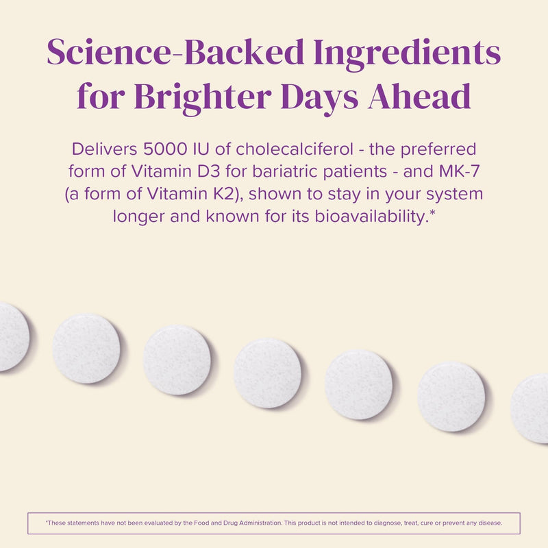 BariMelts Vitamin D3 K2-180 Fast-Dissolving Tablets (6-Month Supply) - Bariatric Vitamins for Women with Vitamin D3 5000 IU and K2 as MK-7, Natural Apple Flavor 90 Count (Pack of 2)