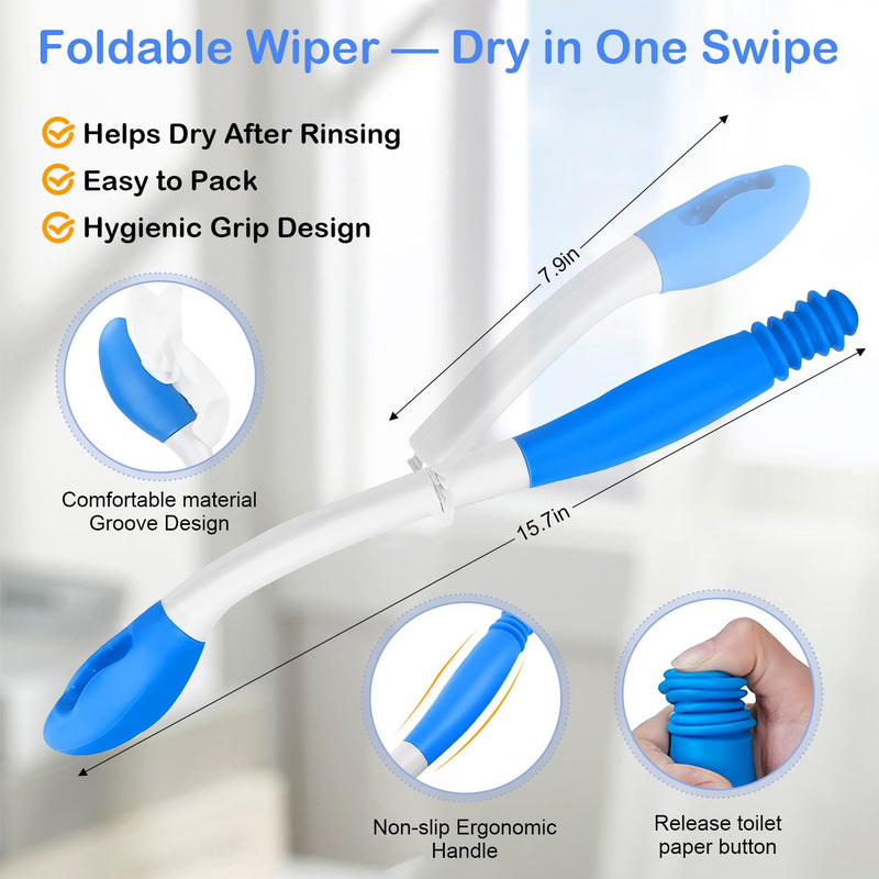 [Australia] - Portable Bidet Toilet Aids Wiper Tool Set for Travel | 450mAh Battery | 350ML Bottle | IPX7 Waterproof | USB-C Charging | Compact & High-Powered with 2 Pressure Modes for Wiping and Personal Hygiene 
