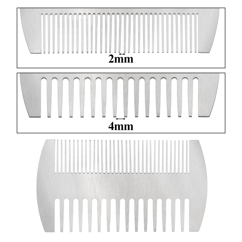 [Australia] - Aeaocvo 2 pieces metal comb and beard comb, stainless steel beard comb, 10 cm portable double-sided comb for men, women 