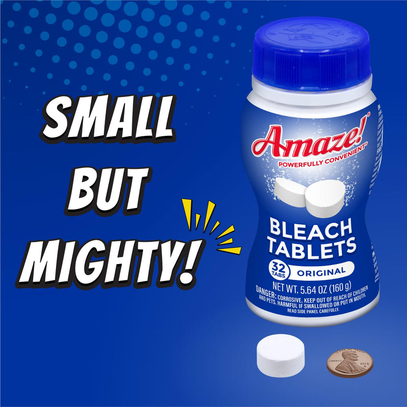 [Australia] - AMAZE Ultra Concentrated Bleach Tablets [32 tablets] - Lavender Scent - for Laundry, Toilet, and Multipurpose Home Cleaning. No Splash Liquid Bleach Alternative 32 Count (Pack of 1) 