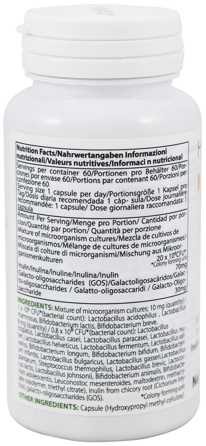Micro-Biome Cultures | Digestive Probiotic + Prebiotic | 24 Strains | 20 Billion CFU | 60 Capsules | Active Gut | Inulin and GOS | Food Supplement | Third-Party Tested | Heiltropfen®