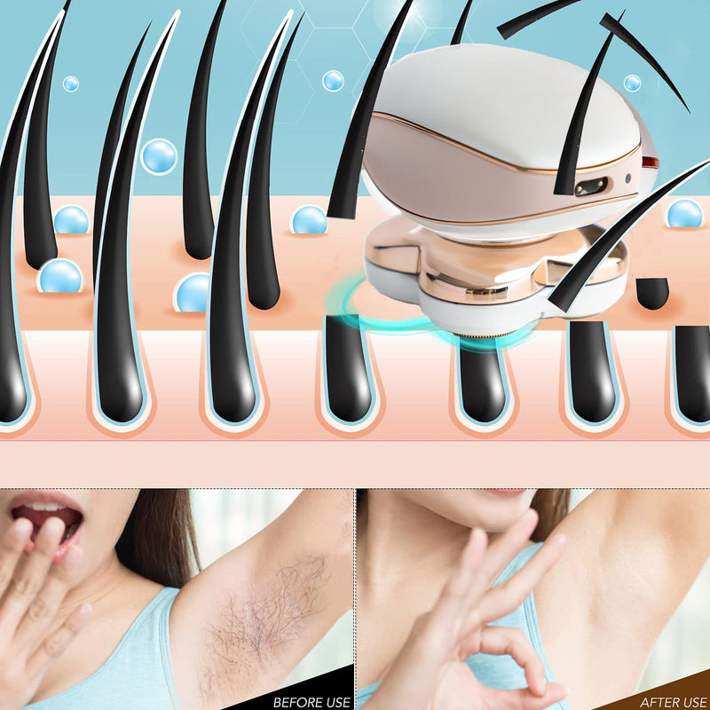 [Australia] - Electric Razors for Women, Rechargeable Bikini Trimmer with LED Light & Floating Heads Painless Shaver for Body Legs Bikini Facial Hair Removal Cordless Womens Trimmer for Lady Grooming 