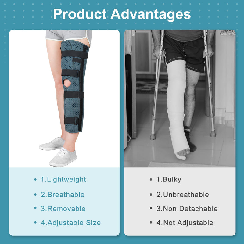 [Australia] - Knee Immobilizer Brace for Orthopedic for Pain,Knee Fractures,Instability, ACL,MCL,MeniscusTear,Arthritis,Displacement Post Surgery Recovery 21.8" Length Women Men Leg Braces Universa (M) M 