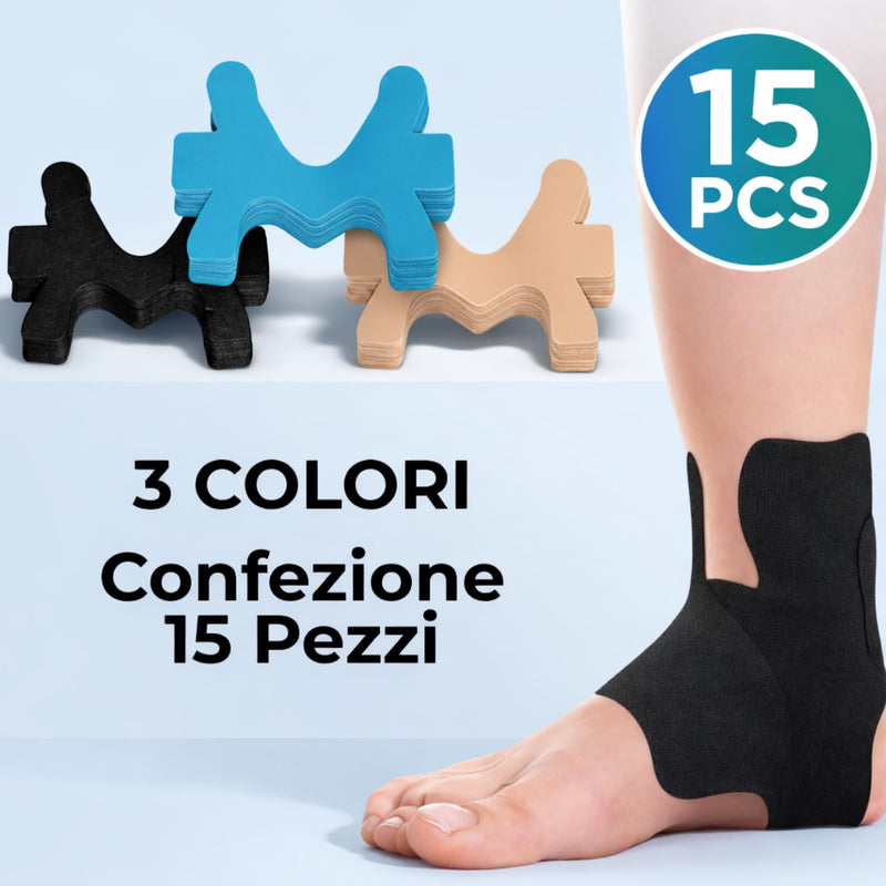 TS TAKE SPORT - kinesiotape, enkelverband, kinesiologietape, enkelbandage, kinesiologietape, enkelsteun, kinesiologietape, enkelbrace, 15 stuks (BLAUW) Blue