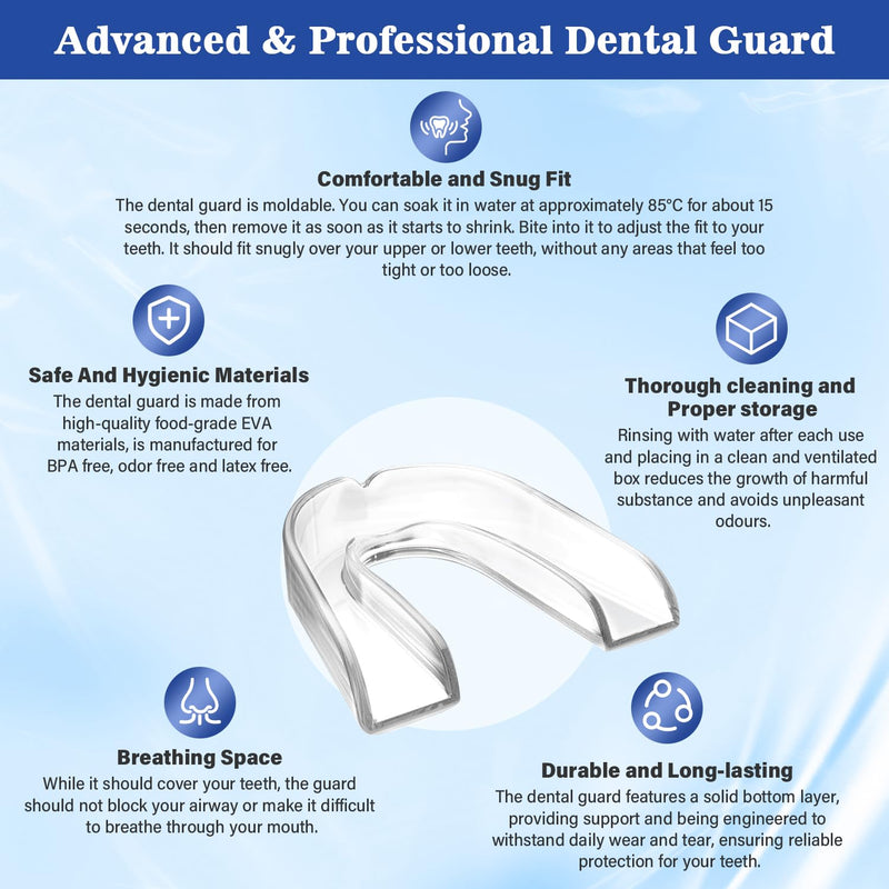 [Australia] - Mouth Guard for Grinding Teeth at Night, Night Guards for Teeth Grinding, Dental Night Guards for Sleep, Comfortable Grinding Guard for Adults with 12 Cleaning Tablets 