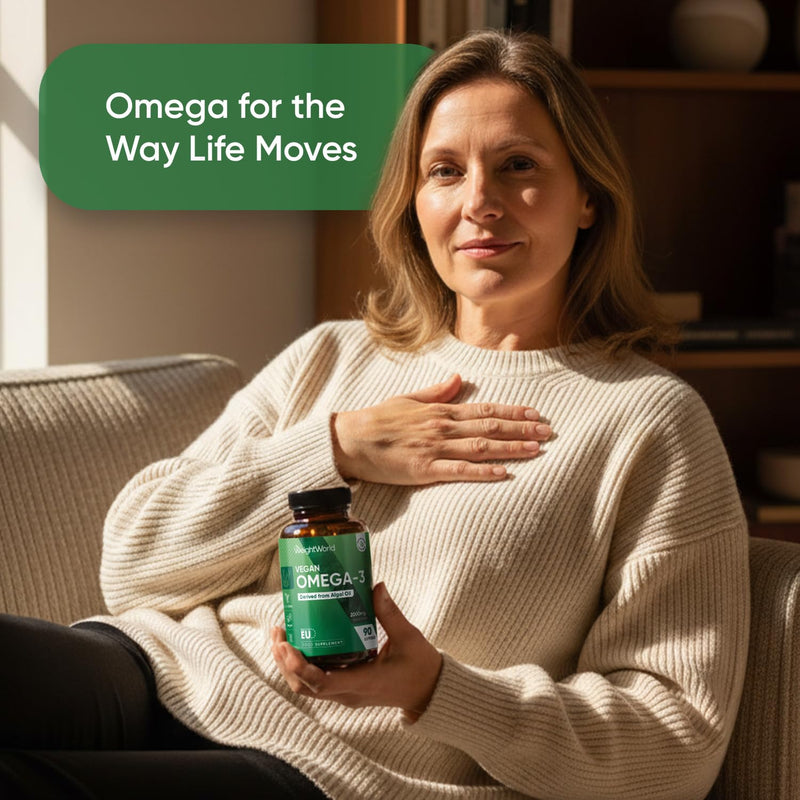Vegan Omega 3 Supplement - 2000mg per Serving - 90 Softgels - 45 Days Supply - Derived from Algal Oil - 2 Softgels a Day - DHA and EPA-Rich Oil - Omega-3 Nutritional Supplements