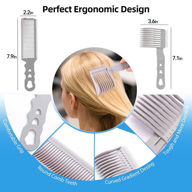 [Australia] - 4PCS Fade Comb Tool Set, Self Haircut Kit for Men Haircut Gradient Hair Comb Compatible with All Clipper,for Home,Salon,School Use (Black/Grey) 
