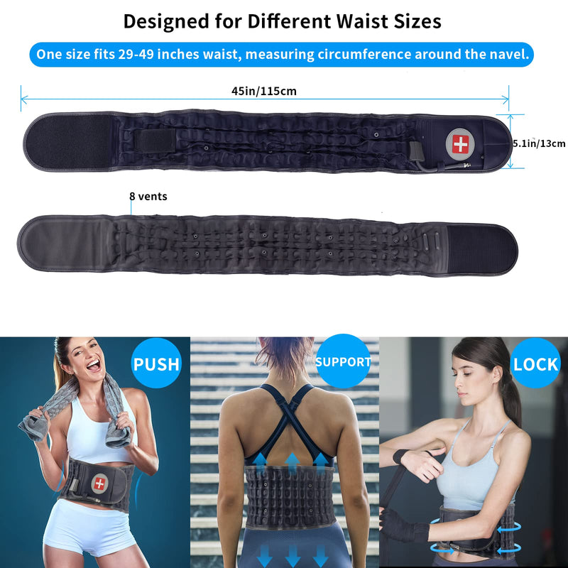 [Australia] - Decompression Back Belt - Lumbar Support Belt for Men & Women Lower Back Pain Relief, Back Traction Device Fits Waist Size 29-49 Inches (Blue) Blue One Size 