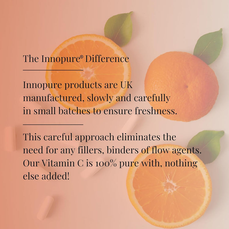 INNOPURE Pure Vitamin C Capsules 1000mg (No Fillers or Binders) Pure-Fill Supplement, Easy to Swallow 1 Daily Capsule (Not Tablets) 90 Capsules 90 count (Pack of 1)