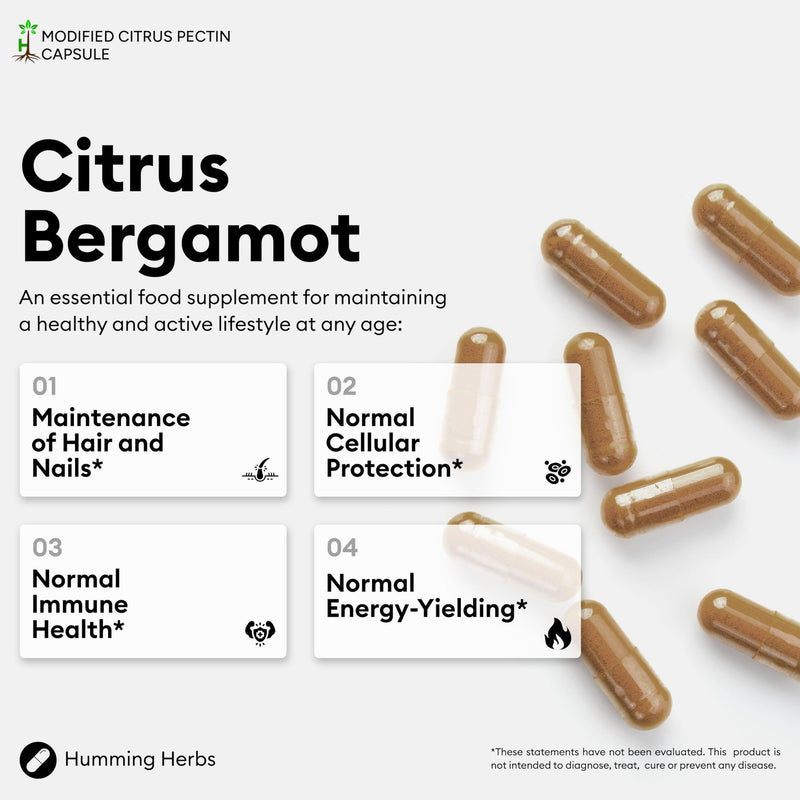 Humming Herbs Modified Citrus Pectin 1500 mg per Serving with Vitamin C & Selenium | 120 Vegan Capsules | 60 Day Supply