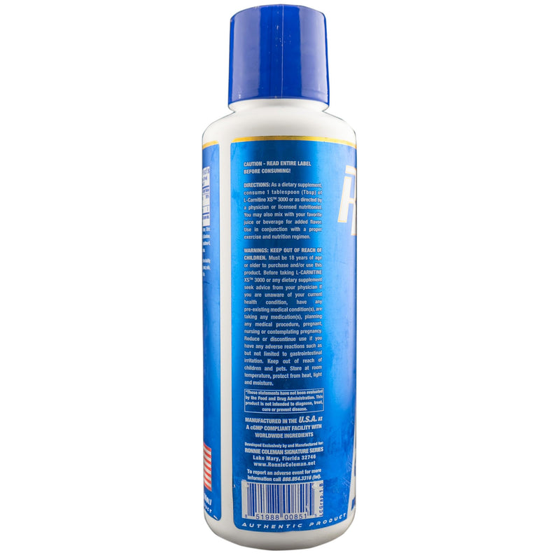 [Australia] - Ronnie Coleman Signature Series L-Carnitine XS 3000 Liquid, Amino Acids Metabolism and Lean Muscle Strength Support, Stimulant Free, Sugar Free, Zero Carbs, Grape, 16 Oz Grape (3000) 