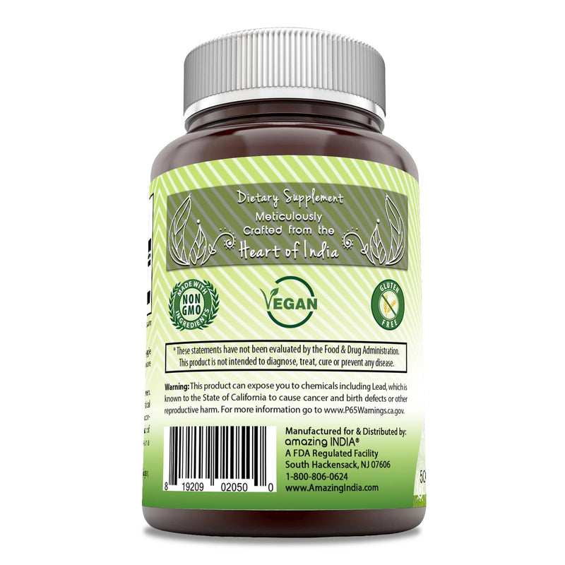 [Australia] - Amazing India Natural Shatavari 500 Mg per Serving Supplement | 120 Veggie Capsules | Non-GMO | Gluten-Free | Vegetarian 120 Count 