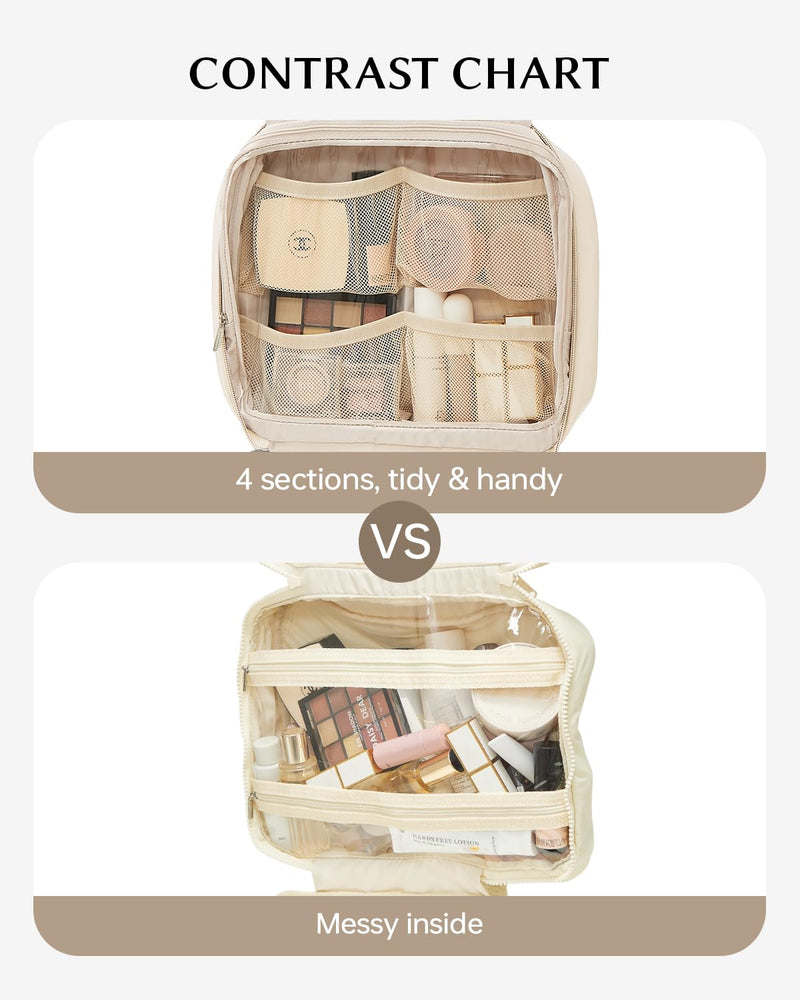 EACHY Travel Toiletry Bag& Clear Makeup Bag