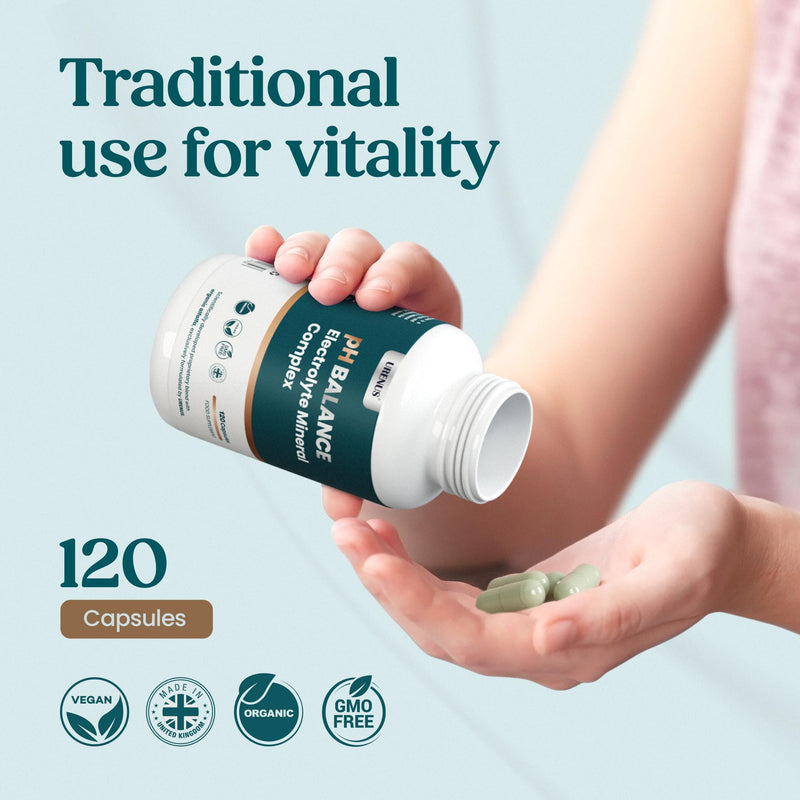 pH Balance Electrolyte Mineral Complex with Organic Alfalfa – Magnesium, Potassium, Calcium, Zinc, Vitamin C & Vitamin D3 – Electrolyte & Mineral Supplement – 120 Capsules