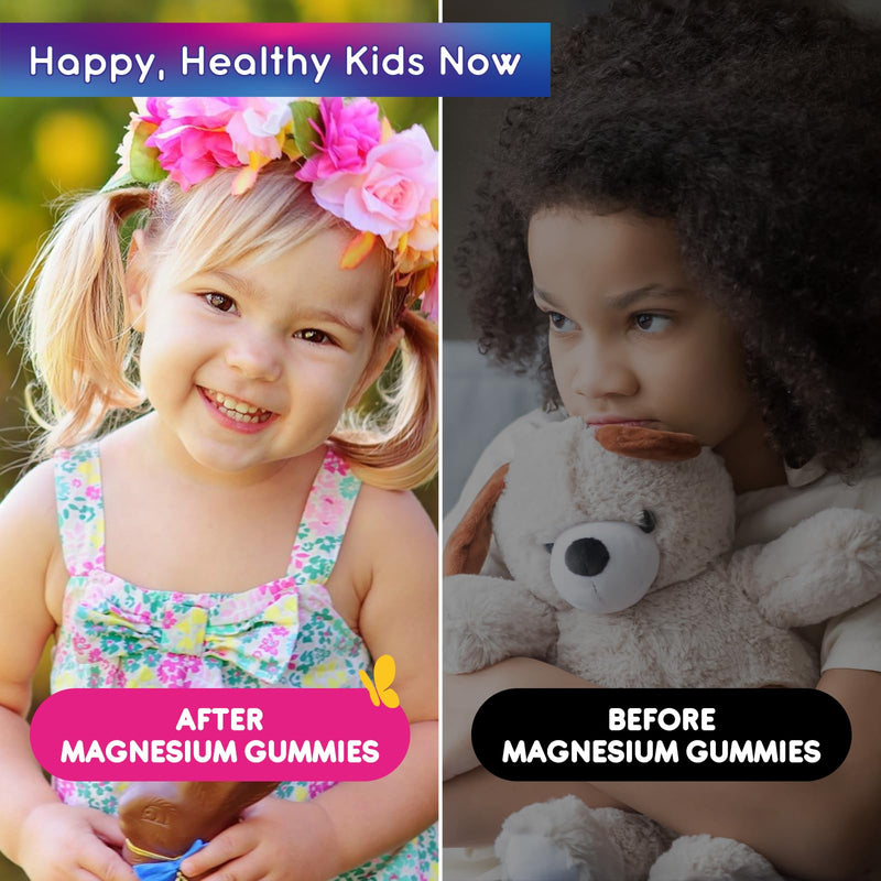 Magnesium Gummies for Kids - Magnesium Glycinate Gummies with L-Theanine, Chamomile, Vitamin B6, D for Kids & Adults Sleep, Stress, Muscle Relief & Nerve Bone - Sugar Free Strawberry 60ct 60 Count (Pack of 1)
