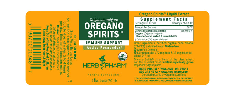 [Australia] - Herb Pharm Oregano Spirits Extract And Essential Oil Blend For Immune Support, 1 Ounce 1 Fl Oz (Pack of 1) 