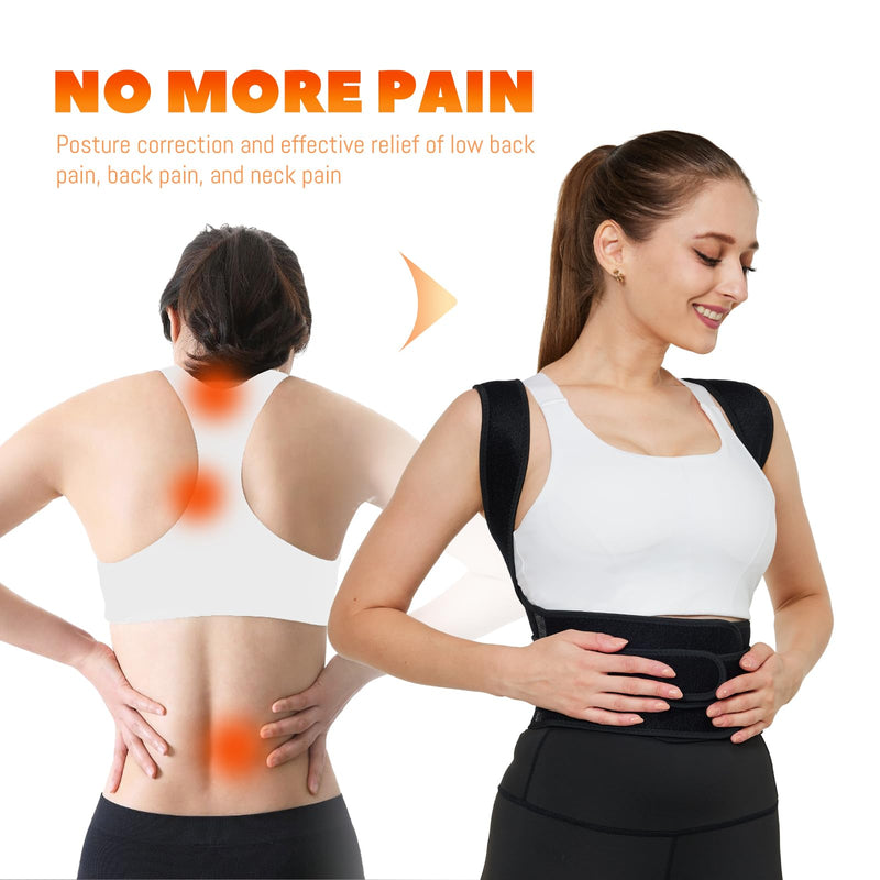 [Australia] - Back Brace, Posture Corrector for Women and Men,Scoliosis and Hunchback Correction,Brace for Upper and Lower Back,Relieve Back Pain,Comfortable and Effective (XL) XL Black 