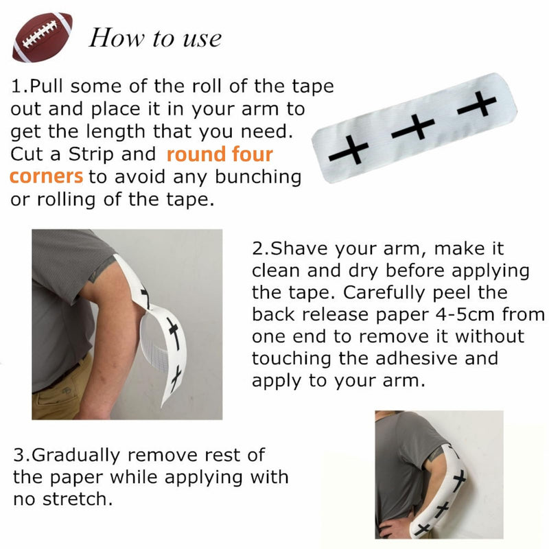 [Australia] - Faith Cross Turf Tape Football - Extra Wide Christian Athletic Turf Tape - Ultra Sticky & Latex Free, Protects from Turf Burn, Waterproof & Flexible (White, 4 inch) White 