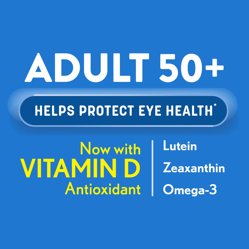 Ocuvite 50+ Eye Vitamin & Mineral Supplement, Multivitamin for Vision & Ocular Health with Omega-3, Zinc, Vitamins C & E, Lutein & Zeaxanthin, Zinc Supplements for Women and Men, 50 Softgels 50 Count (Pack of 1)