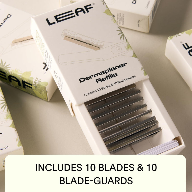 [Australia] - Leaf Shave | Leaf Dermaplaner Refills - 10-Count Replacement Blades & 10-Count Replacement Blade-Guards Dermaplaner Refills (10 ct) 