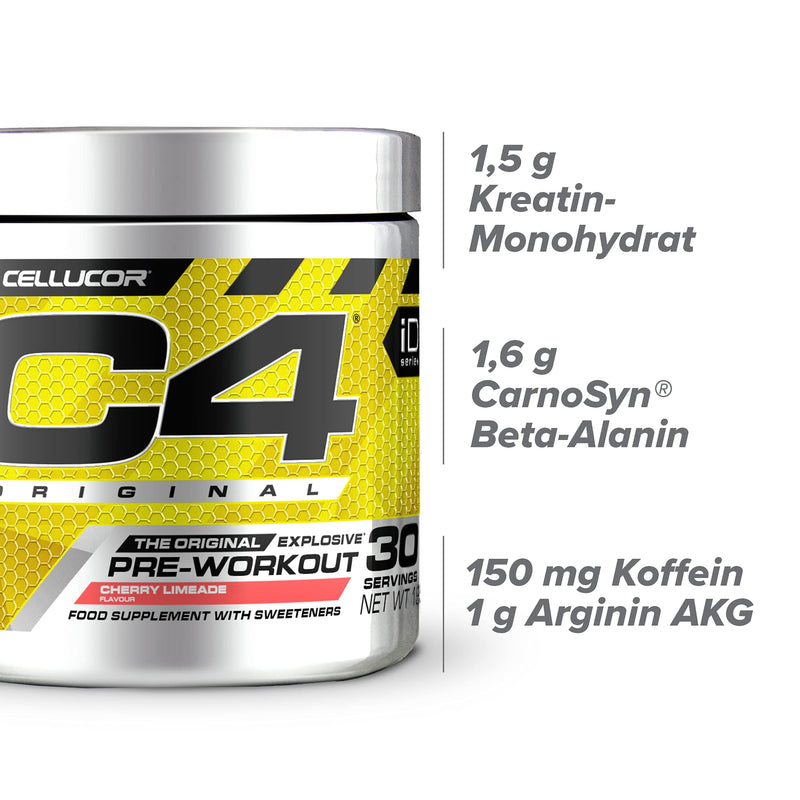 [Australia] - C4 Original - Pre-Workout Booster - Drink Powder for Energy Drink | 150 mg caffeine + beta-alanine + creatine monohydrate (cherry-lime water, 30 servings) 