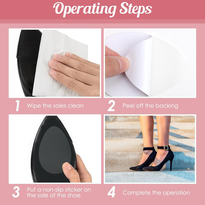 [Australia] - Anti-slip sole pads, non-slip sole stickers, self-adhesive sole pads for a secure grip on smooth floors - effective solution for safe walking, pack of 12, translucent 