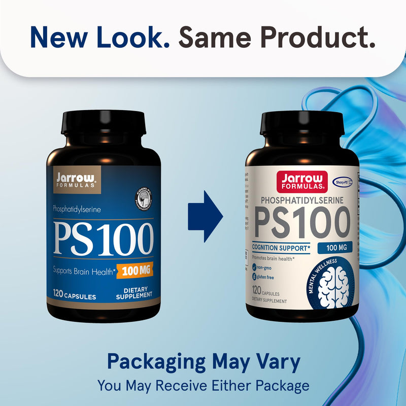 [Australia] - Jarrow Formulas PS100 Phosphatidylserine, 100 mg, Dietary Supplement for Brain Health and Cognition Support, 120 Capsules, Up To a 120 Day Supply 120 Count (Pack of 1) 