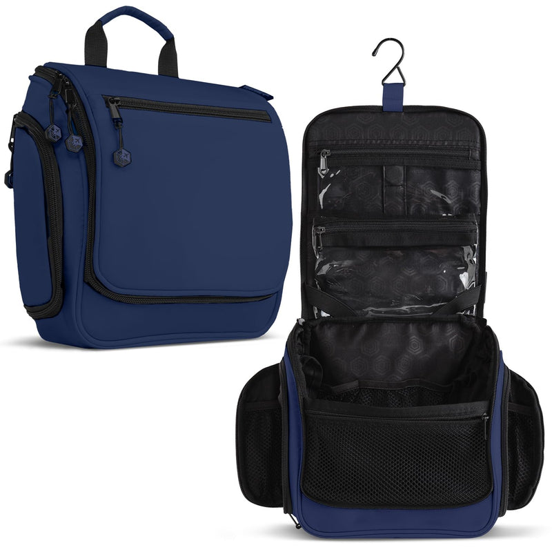 VENTURE 4TH Travel Toiletry Bag & Quick Dry Towel Set - Ideal for Camping, Hiking, Backpacking, Business Trips & European Trips - Blue, Medium