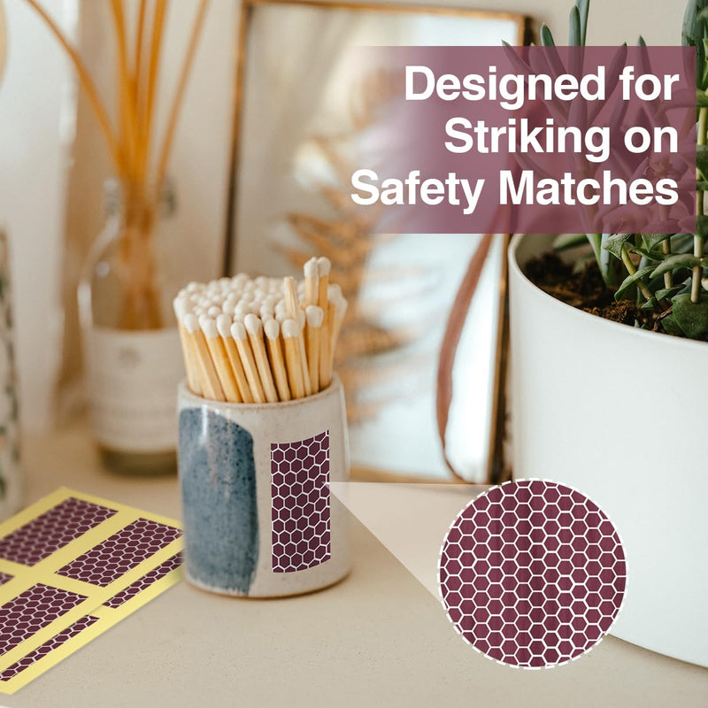 [Australia] - 60 Pcs Matches Striker Paper with Adhesive, 20 Pcs 1” Circle, 20 Pcs 2” x .5” Rectangle and 20 Pcs 1” x .5” Rectangle Matches Strip Stickers for Jars of Matches, Fireplace Match, Candles Boot Red 