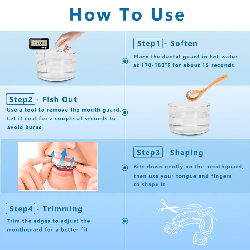 [Australia] - Mouth Guard for Grinding Teeth at Night, Mouthguards for Grinding of Teeth, Night Guards for Teeth Grinding, Reusable Mouth Guard for Sleeping, Bite Guard(2 Sizes, 4 Pcs) New 4 Count 