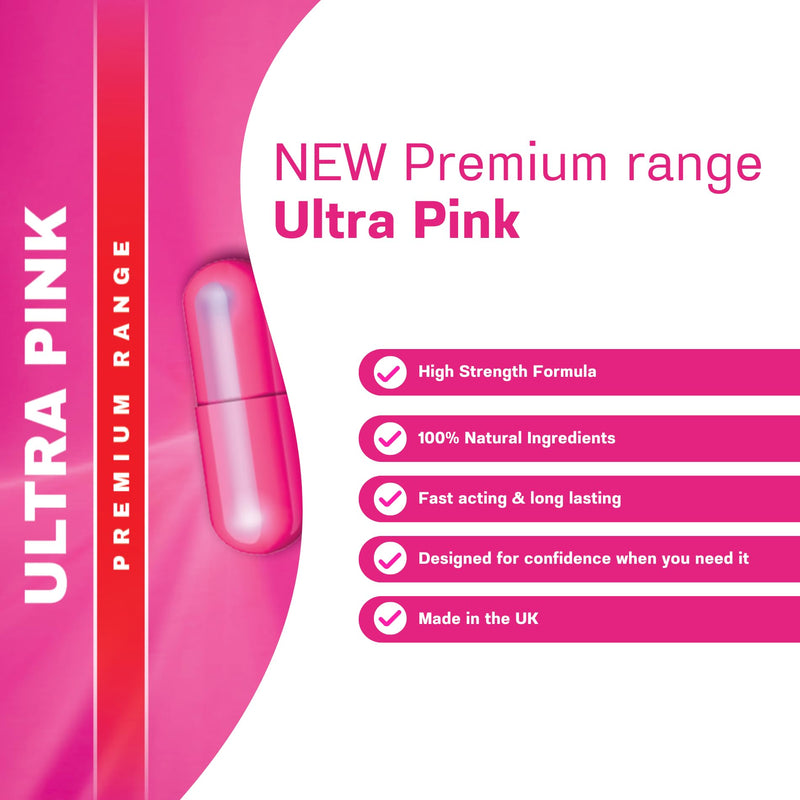 10 x 400mg NEW Advanced Formula -Ultra Pink Premium Female Vitality Capsules | 400mg | 10 Capsules | Maca, Ginseng, Rhodiola & Fenugreek Blend | Women’s Wellness Support