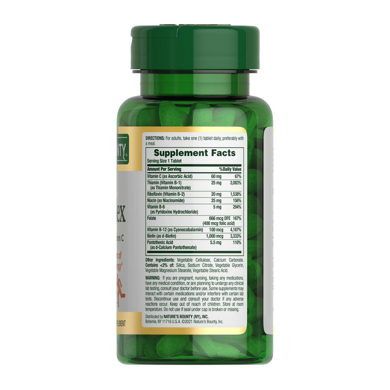Nature's Bounty Super B Complex Vitamins with Vitamin C & Folic Acid 150 Count (Pack of 1)