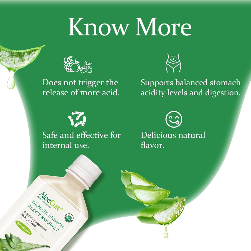 [Australia] - AloeCure USDA Organic Aloe Vera Juice Made Within 12 Hrs of Harvest - Pure Aloe Juice Natural Digestive Supplement to Support Digestion, Immune System and Balanced Stomach Acidity, 500ml Bottle 1 