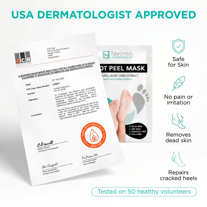 Foot Peel Mask for Dry Cracked Feet – 2 Pack Peeling Mask Removes Dead Skin and Calluses - Exfoliating for Soft Baby Feet, Original Scent Aloe Vera 1 Count (Pack of 2)