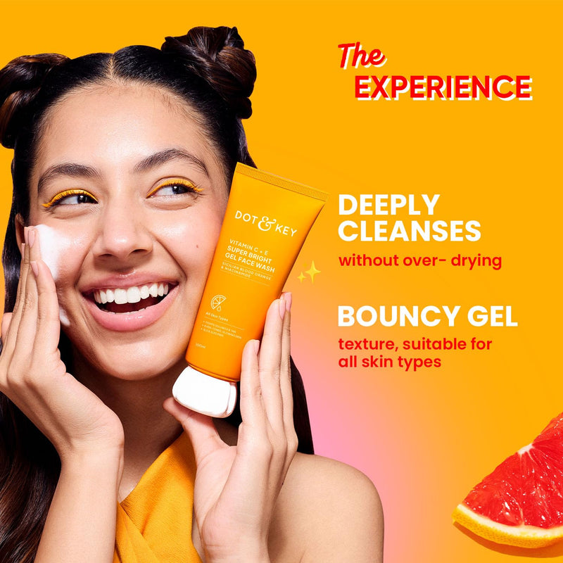 Dot & Key Vitamin C + E Gel Face Wash, With Triple Vitamin C, 3.38 fl oz (100 ml)