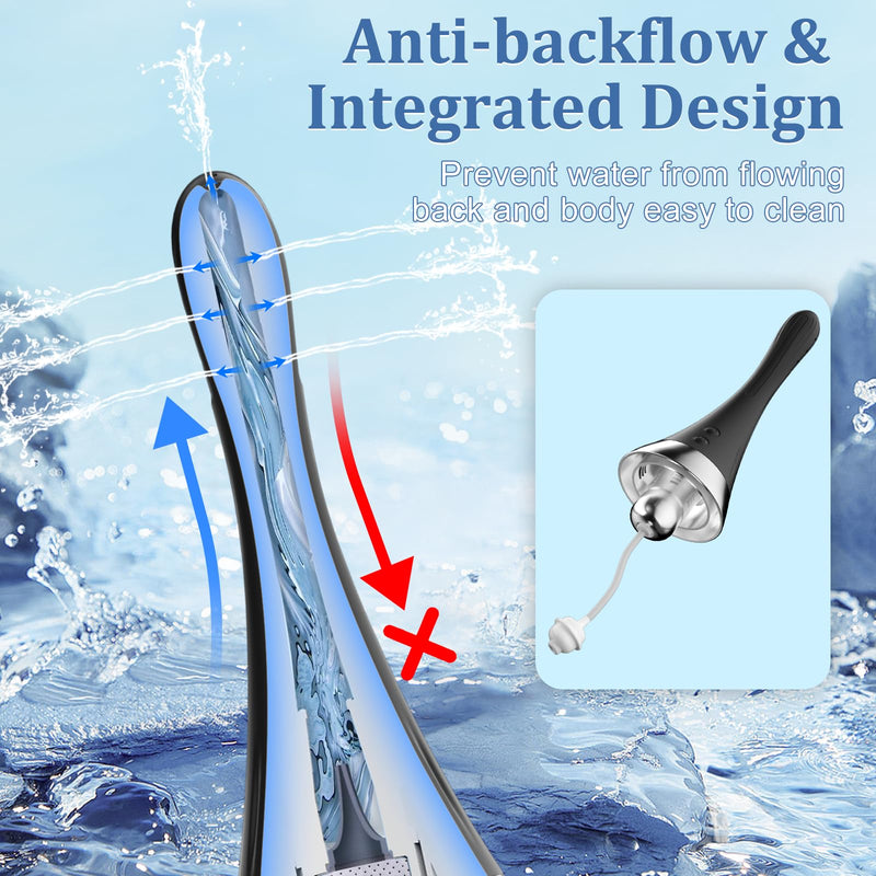 [Australia] - Enema Anal Douche for Men Women - Enema Bulb 360° Rotating Automatic Electric Anti Back-Flow Silicone Cleaner with Remote Control 7 Spouts Butt Anal Travel Bottle Enema Kit Couples Adult Toy 