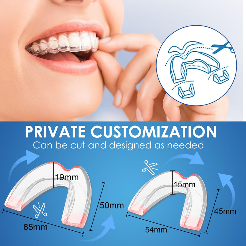 [Australia] - Pack of 4 dental splints for nighttime teeth grinding, bite splint to stop bruxism, improves sleep, transparent braces, against bruxism and teeth grinding No 