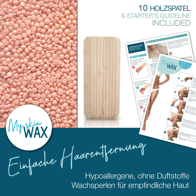 [Australia] - My Skin WAX - Waxing beads 800g, hypoallergenic, strip-free, wax beads hair removal for face, eyebrows, intimate waxing, Brazilian wax, wax beads for men, women - pink 800 g (pack of 1) 